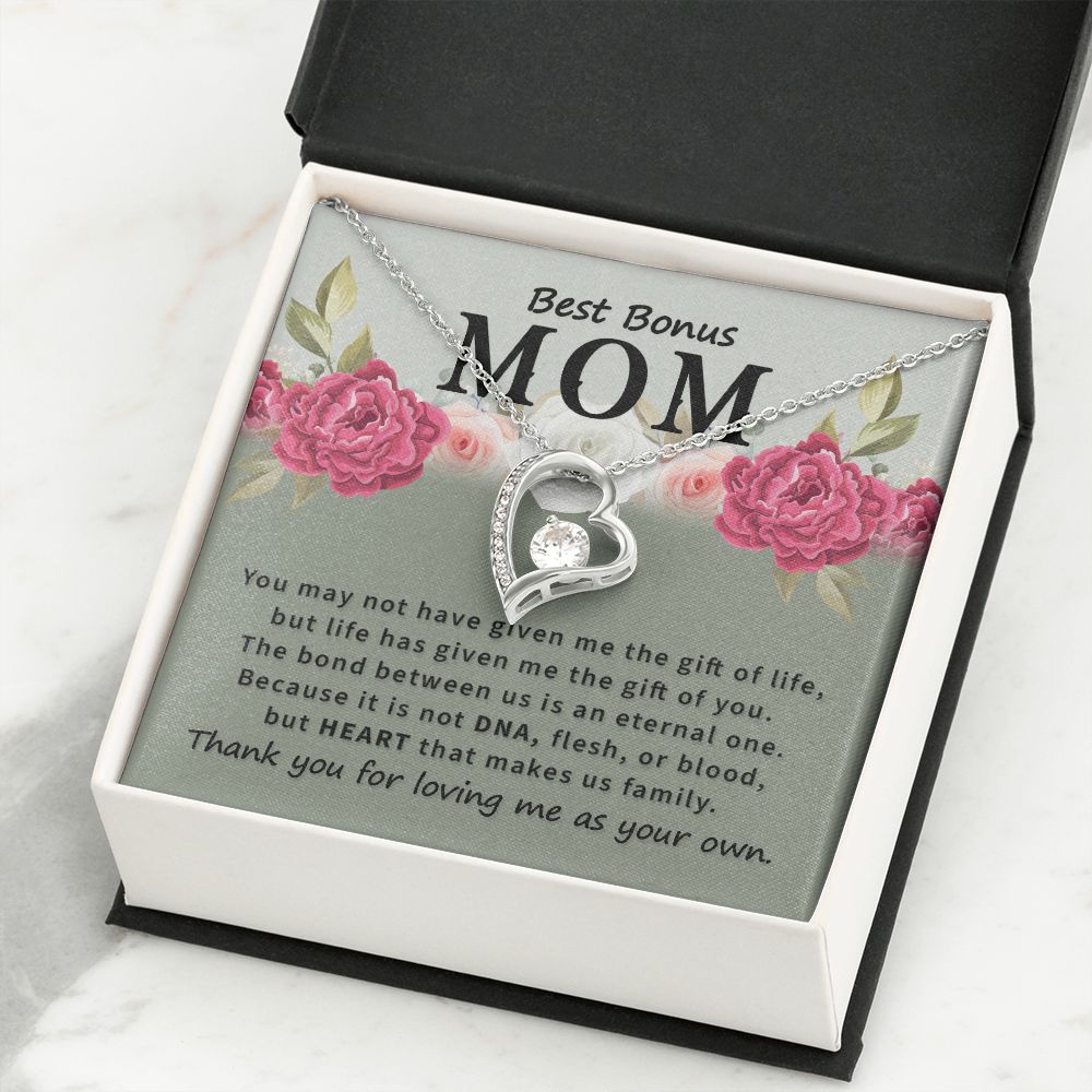 Best Bonus Mom You May Not Have Forever Necklace w Message Card-Express Your Love Gifts