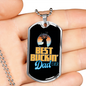Best Buckin' Dad Ever Black Dog Tag Stainless Steel or 18k Gold 24" Chain-Express Your Love Gifts