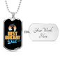 Best Buckin' Dad Ever Black Dog Tag Stainless Steel or 18k Gold 24" Chain-Express Your Love Gifts
