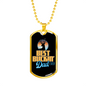 Best Buckin' Dad Ever Black Dog Tag Stainless Steel or 18k Gold 24" Chain-Express Your Love Gifts
