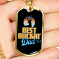 Best Buckin' Dad Ever Black Dog Tag Stainless Steel or 18k Gold 24" Chain-Express Your Love Gifts
