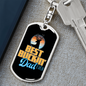 Best Buckin' Dad Ever Black Swivel Keychain Dog Tag Stainless Steel or 18k Gold-Express Your Love Gifts