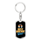Best Buckin' Dad Ever Black Swivel Keychain Dog Tag Stainless Steel or 18k Gold-Express Your Love Gifts