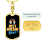 Best Buckin' Dad Ever Black Swivel Keychain Dog Tag Stainless Steel or 18k Gold-Express Your Love Gifts
