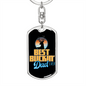 Best Buckin' Dad Ever Black Swivel Keychain Dog Tag Stainless Steel or 18k Gold-Express Your Love Gifts