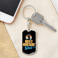 Best Buckin' Dad Ever Black Swivel Keychain Dog Tag Stainless Steel or 18k Gold-Express Your Love Gifts