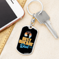 Best Buckin' Dad Ever Black Swivel Keychain Dog Tag Stainless Steel or 18k Gold-Express Your Love Gifts