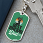 Best Buckin' Dad Ever Green Swivel Keychain Dog Tag Stainless Steel or 18k Gold-Express Your Love Gifts