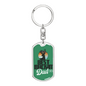 Best Buckin' Dad Ever Green Swivel Keychain Dog Tag Stainless Steel or 18k Gold-Express Your Love Gifts