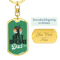 Best Buckin' Dad Ever Green Swivel Keychain Dog Tag Stainless Steel or 18k Gold-Express Your Love Gifts