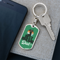 Best Buckin' Dad Ever Green Swivel Keychain Dog Tag Stainless Steel or 18k Gold-Express Your Love Gifts