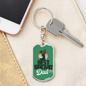 Best Buckin' Dad Ever Green Swivel Keychain Dog Tag Stainless Steel or 18k Gold-Express Your Love Gifts