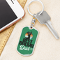 Best Buckin' Dad Ever Green Swivel Keychain Dog Tag Stainless Steel or 18k Gold-Express Your Love Gifts