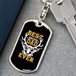 Best Buckin' Dad Ever Keychain Stainless Steel or 18k Gold Dog Tag Keyring-Express Your Love Gifts