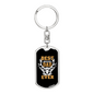Best Buckin' Dad Ever Keychain Stainless Steel or 18k Gold Dog Tag Keyring-Express Your Love Gifts