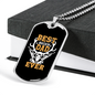 Best Buckin' Dad Ever Necklace Stainless Steel or 18k Gold Dog Tag 24" Chain-Express Your Love Gifts