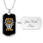 Best Buckin' Dad Ever Necklace Stainless Steel or 18k Gold Dog Tag 24" Chain-Express Your Love Gifts