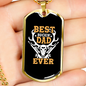 Best Buckin' Dad Ever Necklace Stainless Steel or 18k Gold Dog Tag 24" Chain-Express Your Love Gifts