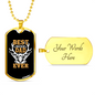 Best Buckin' Dad Ever Necklace Stainless Steel or 18k Gold Dog Tag 24" Chain-Express Your Love Gifts