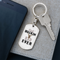 Best Buckin' Dad Keychain Stainless Steel or 18k Gold Dog Tag Keyring-Express Your Love Gifts