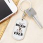 Best Buckin' Dad Keychain Stainless Steel or 18k Gold Dog Tag Keyring-Express Your Love Gifts