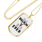 Best Buckin' Dad Necklace Stainless Steel or 18k Gold Dog Tag 24" Chain-Express Your Love Gifts