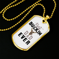 Best Buckin' Dad Necklace Stainless Steel or 18k Gold Dog Tag 24" Chain-Express Your Love Gifts