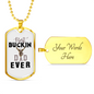 Best Buckin' Dad Necklace Stainless Steel or 18k Gold Dog Tag 24" Chain-Express Your Love Gifts