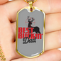 Best Buckin' Dad Sniper Dog Tag Stainless Steel or 18k Gold 24" Chain-Express Your Love Gifts