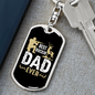 Best Buckin' Daddy Keychain Stainless Steel or 18k Gold Dog Tag Keyring-Express Your Love Gifts