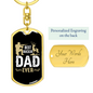 Best Buckin' Daddy Keychain Stainless Steel or 18k Gold Dog Tag Keyring-Express Your Love Gifts