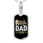 Best Buckin' Daddy Keychain Stainless Steel or 18k Gold Dog Tag Keyring-Express Your Love Gifts