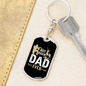Best Buckin' Daddy Keychain Stainless Steel or 18k Gold Dog Tag Keyring-Express Your Love Gifts