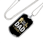 Best Buckin' Daddy Necklace Stainless Steel or 18k Gold Dog Tag 24" Chain-Express Your Love Gifts