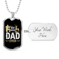 Best Buckin' Daddy Necklace Stainless Steel or 18k Gold Dog Tag 24" Chain-Express Your Love Gifts