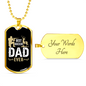 Best Buckin' Daddy Necklace Stainless Steel or 18k Gold Dog Tag 24" Chain-Express Your Love Gifts