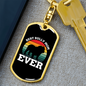 Best Bully Mom Keychain Stainless Steel or 18k Gold Dog Tag Keyring-Express Your Love Gifts