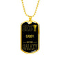 Best Caddy In The Galaxy Necklace Stainless Steel or 18k Gold Dog Tag w 24"-Express Your Love Gifts