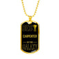 Best Carpenter In The Galaxy Necklace Stainless Steel or 18k Gold Dog Tag w 24"-Express Your Love Gifts
