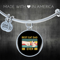 Best Cat Dad Ever Bracelet Stainless Steel or 18k Gold Circle Bangle-Express Your Love Gifts