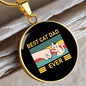Best Cat Dad Ever Circle Necklace Stainless Steel or 18k Gold 18-22-Express Your Love Gifts