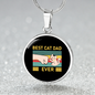 Best Cat Dad Ever Circle Necklace Stainless Steel or 18k Gold 18-22-Express Your Love Gifts