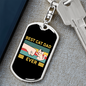Best Cat Dad Ever Keychain Stainless Steel or 18k Gold Dog Tag Keyring-Express Your Love Gifts