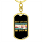 Best Cat Dad Ever Keychain Stainless Steel or 18k Gold Dog Tag Keyring-Express Your Love Gifts