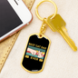 Best Cat Dad Ever Keychain Stainless Steel or 18k Gold Dog Tag Keyring-Express Your Love Gifts