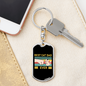 Best Cat Dad Ever Keychain Stainless Steel or 18k Gold Dog Tag Keyring-Express Your Love Gifts