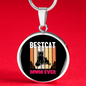 Best Cat Mom Ever Circle Necklace Stainless Steel or 18k Gold 18-22-Express Your Love Gifts