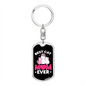 Best Cat Mom Ever Heart Keychain Stainless Steel or 18k Gold Dog Tag Keyring-Express Your Love Gifts