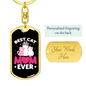 Best Cat Mom Ever Heart Keychain Stainless Steel or 18k Gold Dog Tag Keyring-Express Your Love Gifts