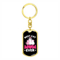Best Cat Mom Ever Heart Keychain Stainless Steel or 18k Gold Dog Tag Keyring-Express Your Love Gifts
